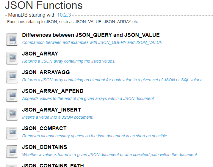 （十六）MariaDB部分内置JSON函数简介